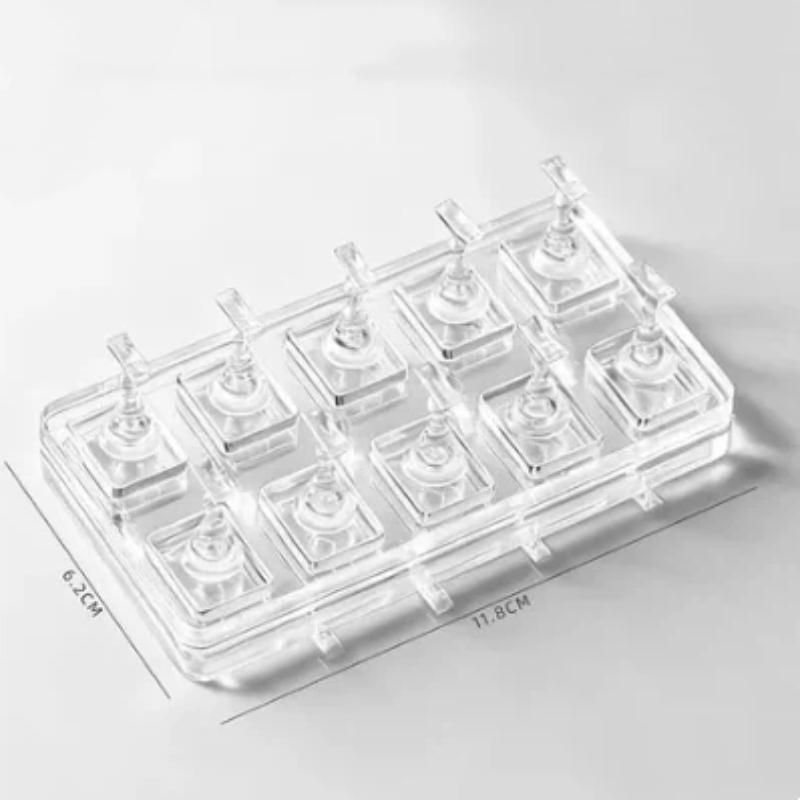 5/10Pcs Transparent Non-Magnetic Nail Display Stand For Acrylic Fake Nails Display Board For Manicure Salon Practice Holder Tool