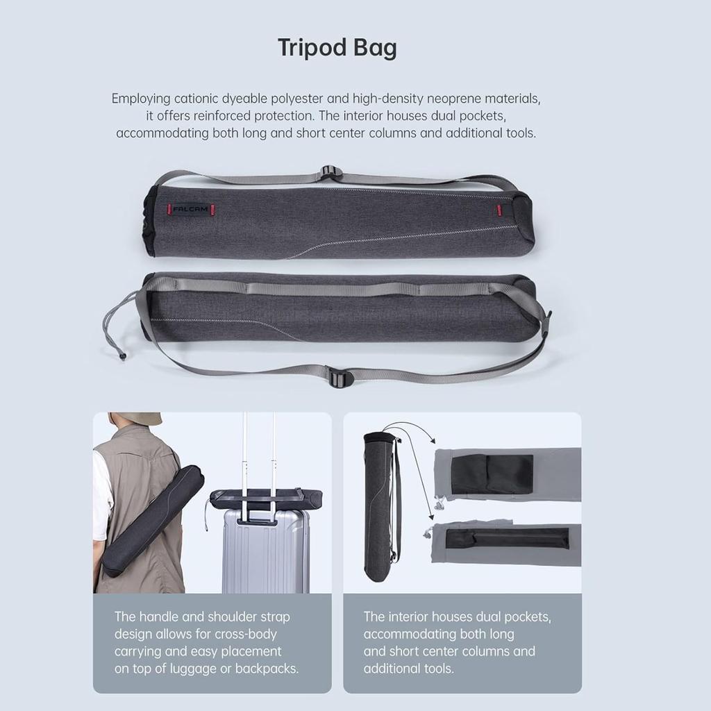 Falcam TreeRoot F38 Pro Carbon Fiber Quick Lock Travel Tripod with Ball 5kg F22 and Strap Hole for Mirrorless and Camcorders Tripod, 61-inch 360°