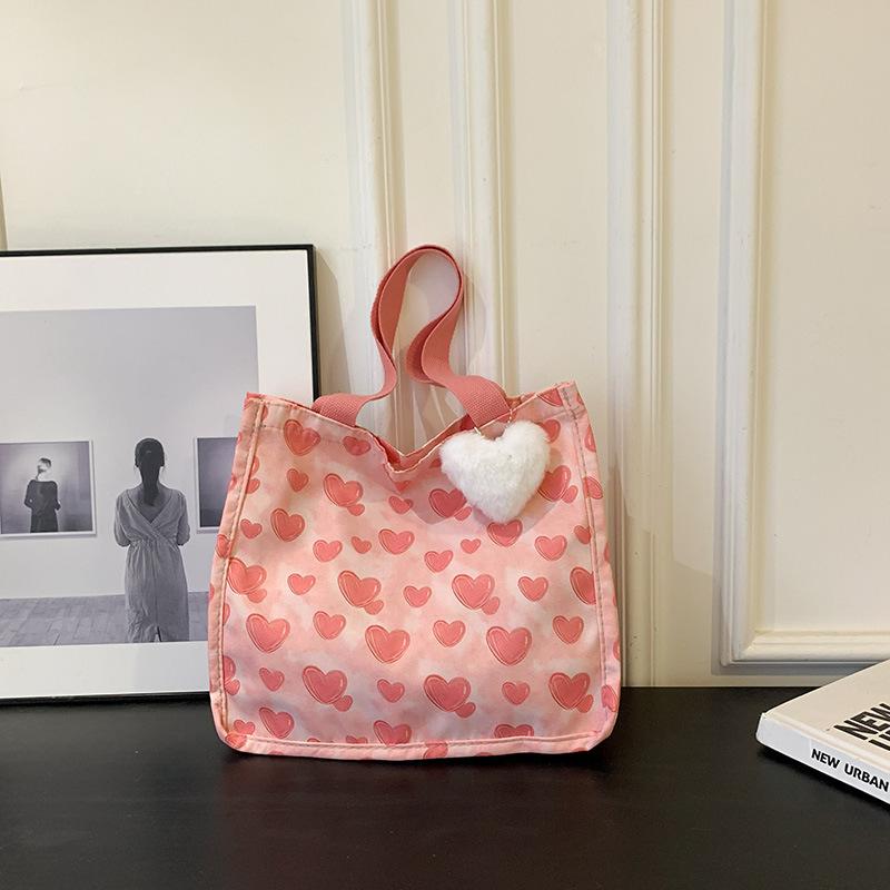 Large-capacity bag women's 2025 spring and summer new cute versatile shoulder bag love portable commuter tote bag