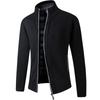 Herren Lässiger Stehkragen Fleece-Strick Cardigan Pullover Mantel