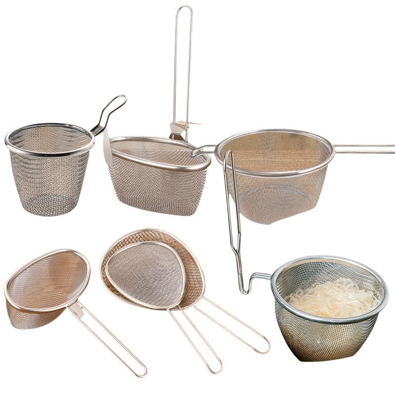 Stainless Steel Mesh Strainer Fine Mesh Durable Handle For Home Kitchen Noodle Frying Draining