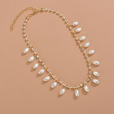 Women'S Elegant Pearl  Claw Chain Pendant Necklace  Beads Choker Necklace For Girls Jewelry Gift