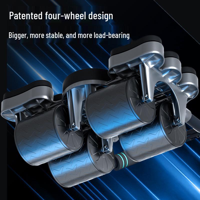 Smart 4-Wheel Ab Roller with Auto Rebound – Perfect for Home Fitness