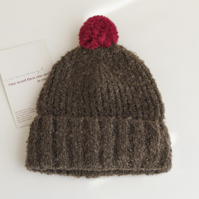 

Корейская шапка бини из смесовой шерсти для женщин, осенне-зимняя, теплая и утолщенная, с защитой ушей, вязаная шапка из шерсти