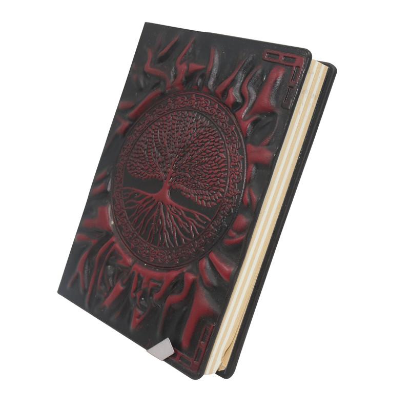 Retro Notepad A6 Notebook PU Creative Embossed Diary Handbook Korean Stationery Student school office writing book 13.7x10x2cm (Crimson,A6) багровый