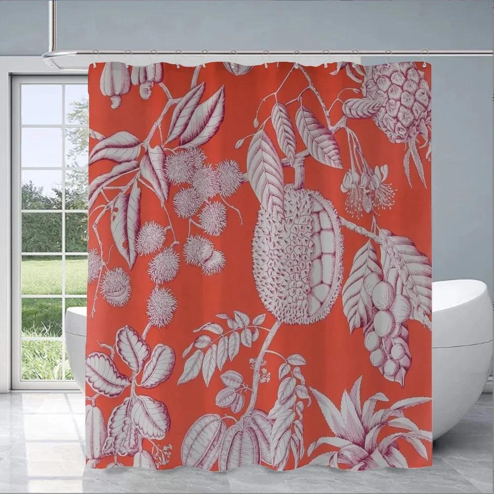 

Rustic Countryside Toile Print Water-Resistant And Mildew-Resistant Shower Curtain With Classic Design For Bathroom Decor W60H190(CM)-1 Pcs