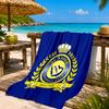 Asciugamano da Spiaggia in Microfibra Stampato con Stemma del Club di Calcio Nassr, Morbido e Assorbente, Asciugatura Rapida, Ideale per Viaggi Estivi, Essenziale per la Spiaggia, Piscina