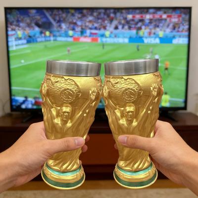 Soccer Trophy Beer Mug Resin Stainless Steel Beer Cup 400ml Large Capacity Drinkware