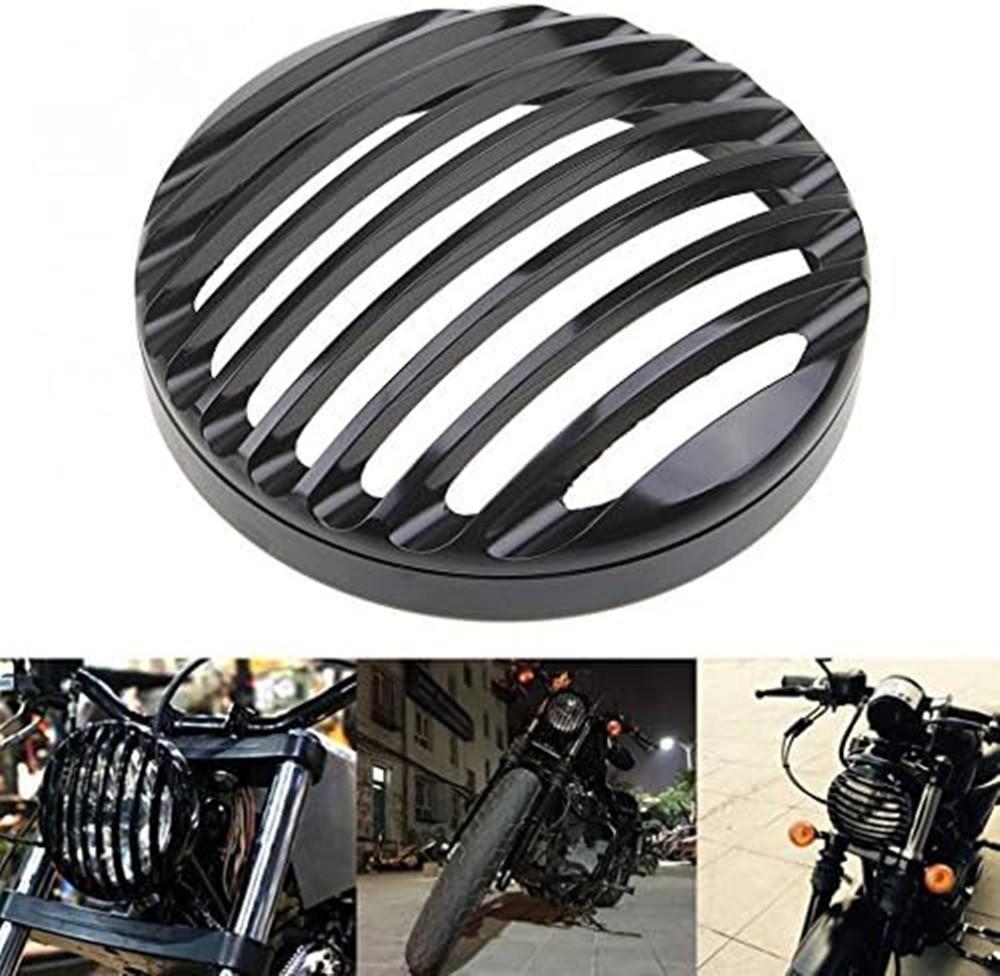

Black 5 3/4 5.75 Inch Motorcycle LED Headlight Grill Cover Protector For Harley Sportster XL883 XL1200 XL1200X X48 2004-Up чёрный