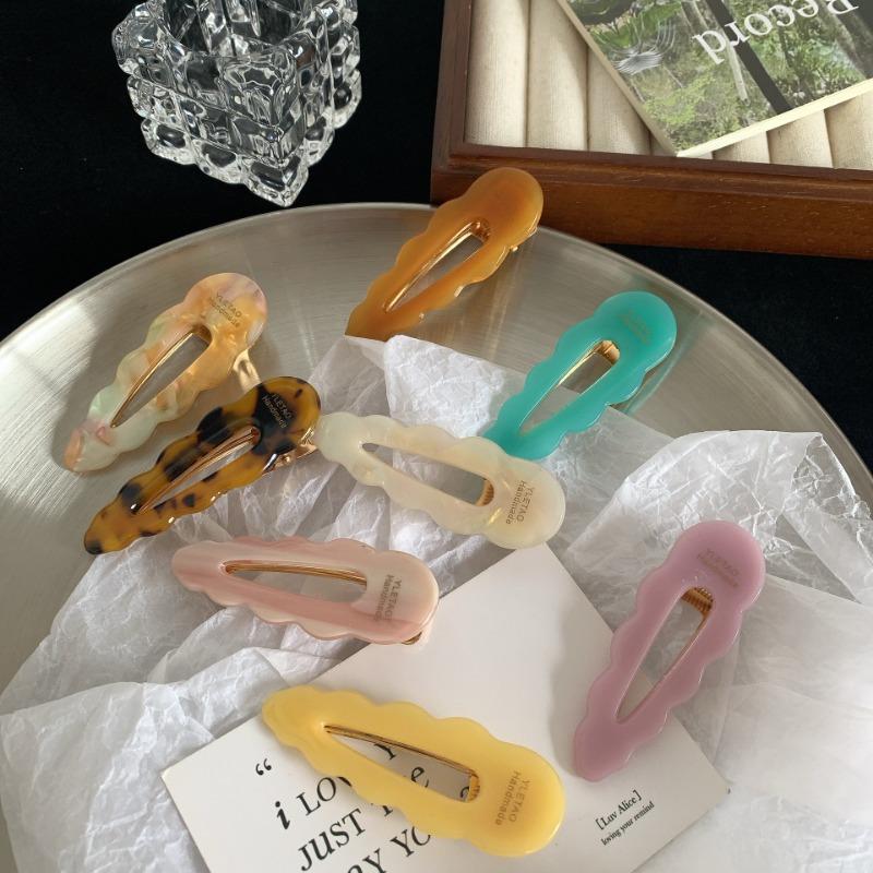 Fashion Women Acetate Hair Clips Elegance Colorful Marbling Duckbill Clip Girls Hair Barrettes Hair Accessories New Hair Clip