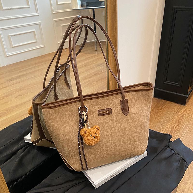 Large-capacity bag women's new casual shoulder bag high-end college student class commuting tote bag