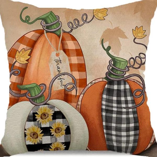 Harvest Autumn New Maple Leaf Pumpkin Pillow Case Home Bedroom Sofa Printed Cushion
