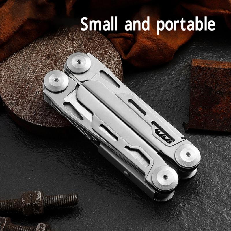 13-in-1 Edelstahl-Faltwerkzeug mit Multitool-Schlüssel, 16,5 cm