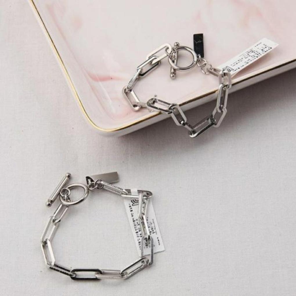 Atria Tiba Square Stick Chain Men's (20cm) and Du (18cm) Couple Bracelet HNFBASC0014FRF