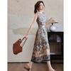 Demana Silk Story Printed Mulberry Silk Midi Dress