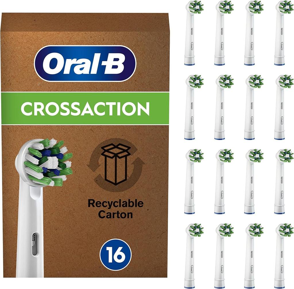 Hnědý elektrický zubní kartáček náhradní kartáček CROSS ACTION 16 kusů Oral-B Multi-Action EB50RB-16 [Produkt]