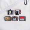 Cartoon Pixel Dinosaur Pink Brooch - Fun Alloy Badge for Clothing & Bags