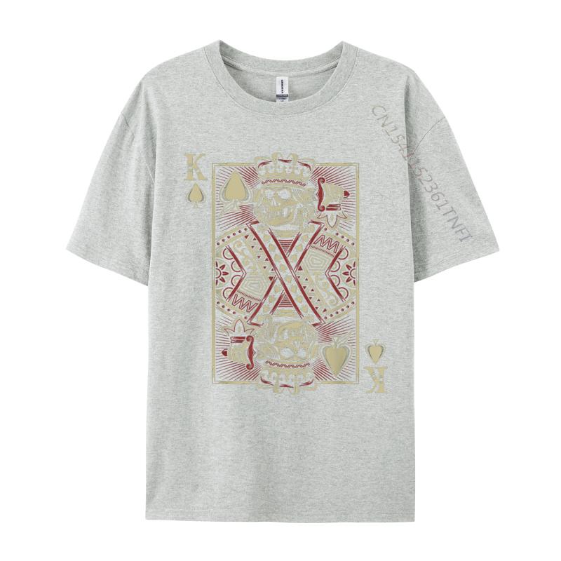 King Of Spades Skull Unisex Poker Card Game Grunge Biker Cards Funny Pure Cotton Tshirts For Unisex Normal Tops Shirts
