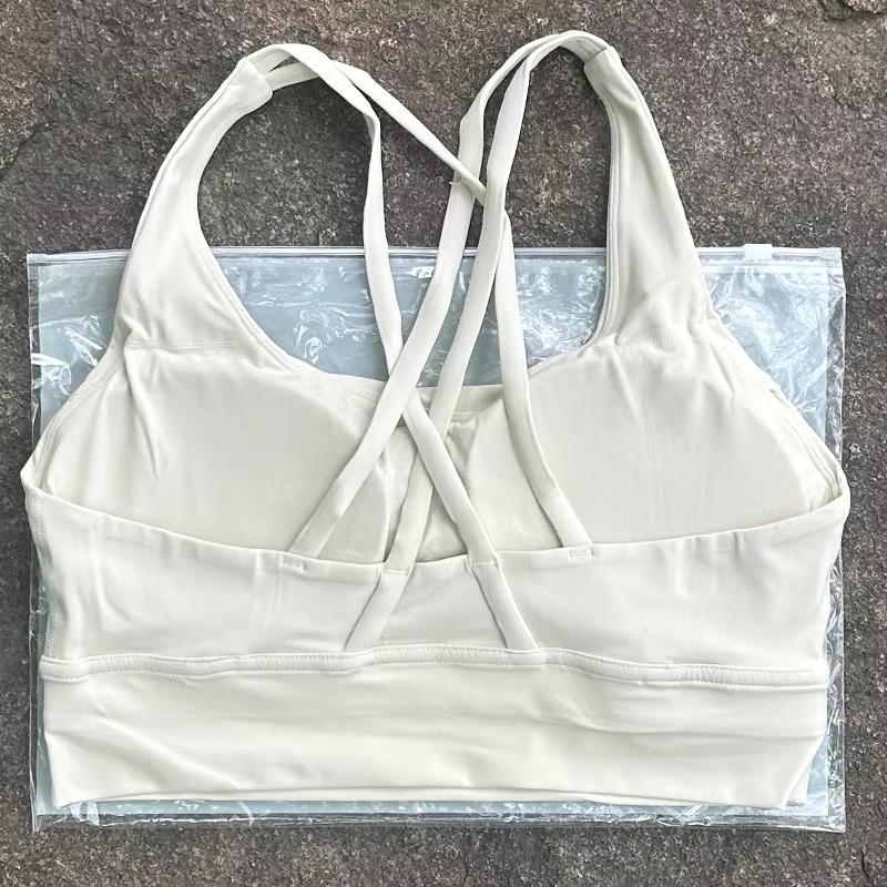 Solid Color Women Cross Back Bra Fitness Underwear Soft Fitness Sport Bra Top Gym Yoga Athletic Workout With Chest Pad