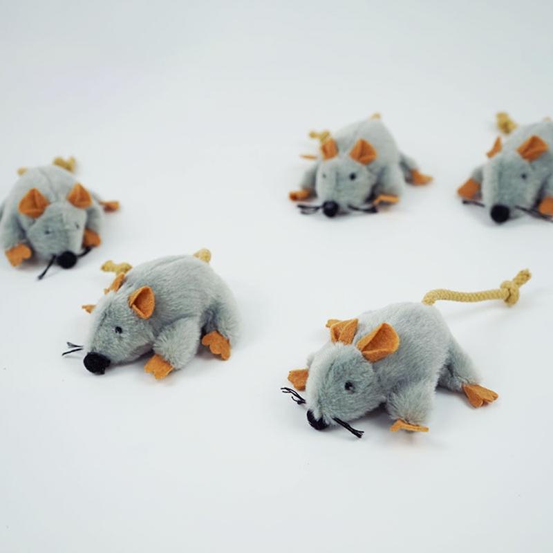 Interaktives Plüschmaus-Katzenspielzeug Realistischer wedelnder Schwanz Mit Geräusch 1/3 Stück Ungiftig für Kätzchen zum Kauen und Spielen