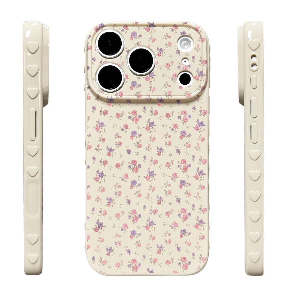 Floral Leaves Anti-Drop Protective Case for iPhone 15/16/17 Pro - New Model for Women