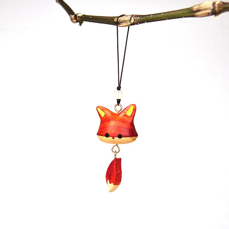 

Брелок-шнурок из красного сандала с инкрустацией лосем – Машущий хвостом Аниме украшение подарок