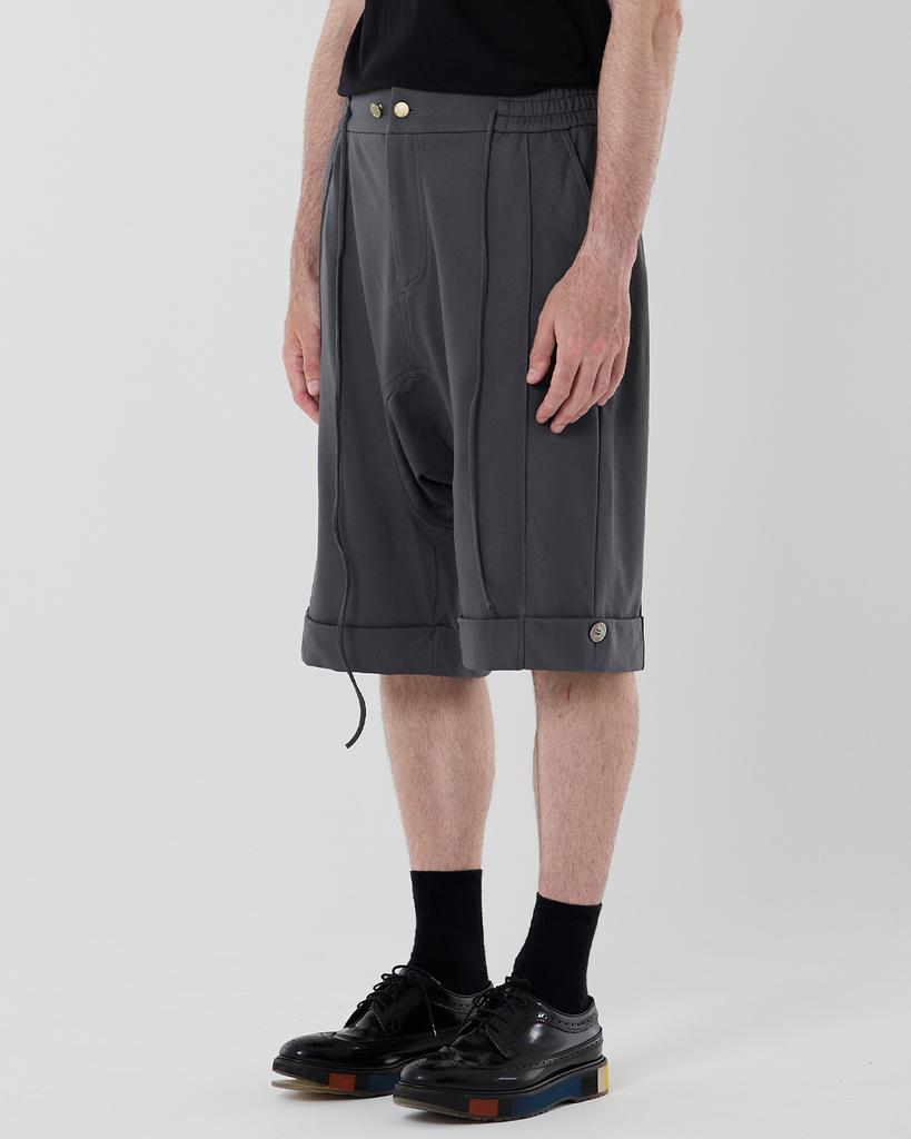 WHYSOCEREALZ Short Baggie Trousers - Dark Gray