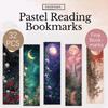 32pcs, Dreamy Night Scene Bookmark, Back to School Season, Christmas, Halloween, Suitable for Teachers, Readers, and Birthdays.