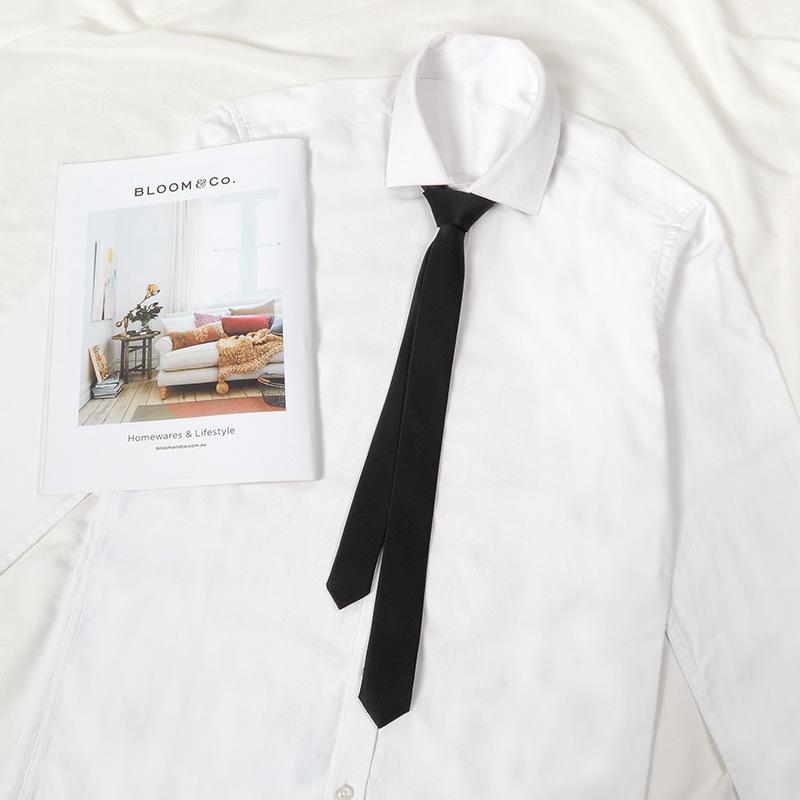 

Черный галстук мужской стиль застежки-молнии ленивый свободный декор рубашки японский jk длинный и короткий стиль студенческий стиль завязывание рук для женщин