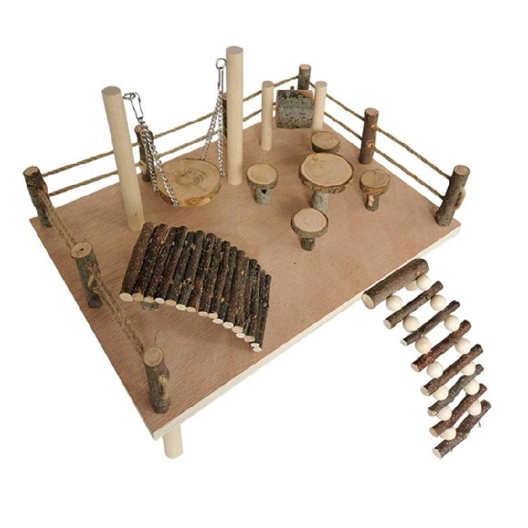 Wood Stackable Hamster Toy Combo Offering Versatility Exploration Possibilities