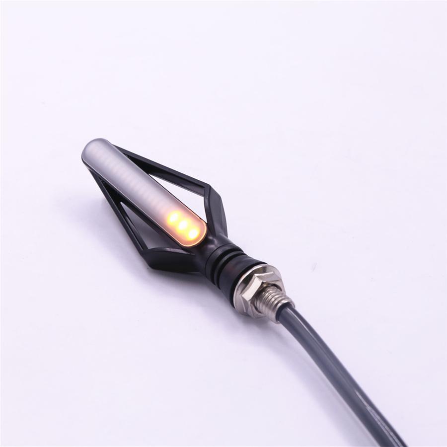 Universal 2 Pair Front Drl Rear Tailight Flasher Strobe Dual Colors 3 In 1 Drl Brake Flowing Turn Signal Indicator Lights Lamp Replace