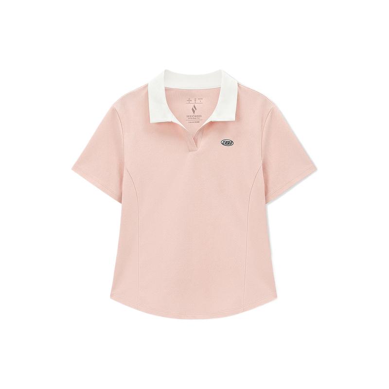 Skechers Skin-Friendly Soft Slim Fit Polo Shirt Women tops L126W028-01NK M
