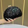 Handbag Pearl Embellished Clutch With Shell Appearance Design For Evening Party Dress