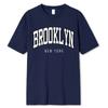 Brooklyn New York Druck Damen T-Shirts Sommer 100% Baumwolle Sweat T-Shirts Atmungsaktive lockere Kleidung Hip Hop Crewneck Herrenmode