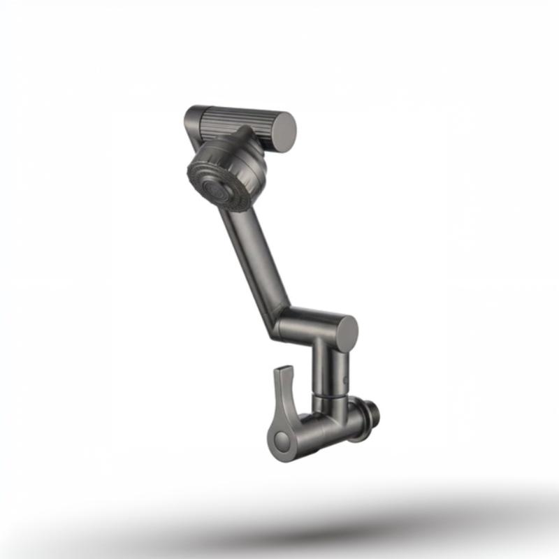 Black 1080° Swivel Robotic Arm Kitchen Faucet Dual Flow Modes Anti-Splash Brass Core for Home Kitchen Sink