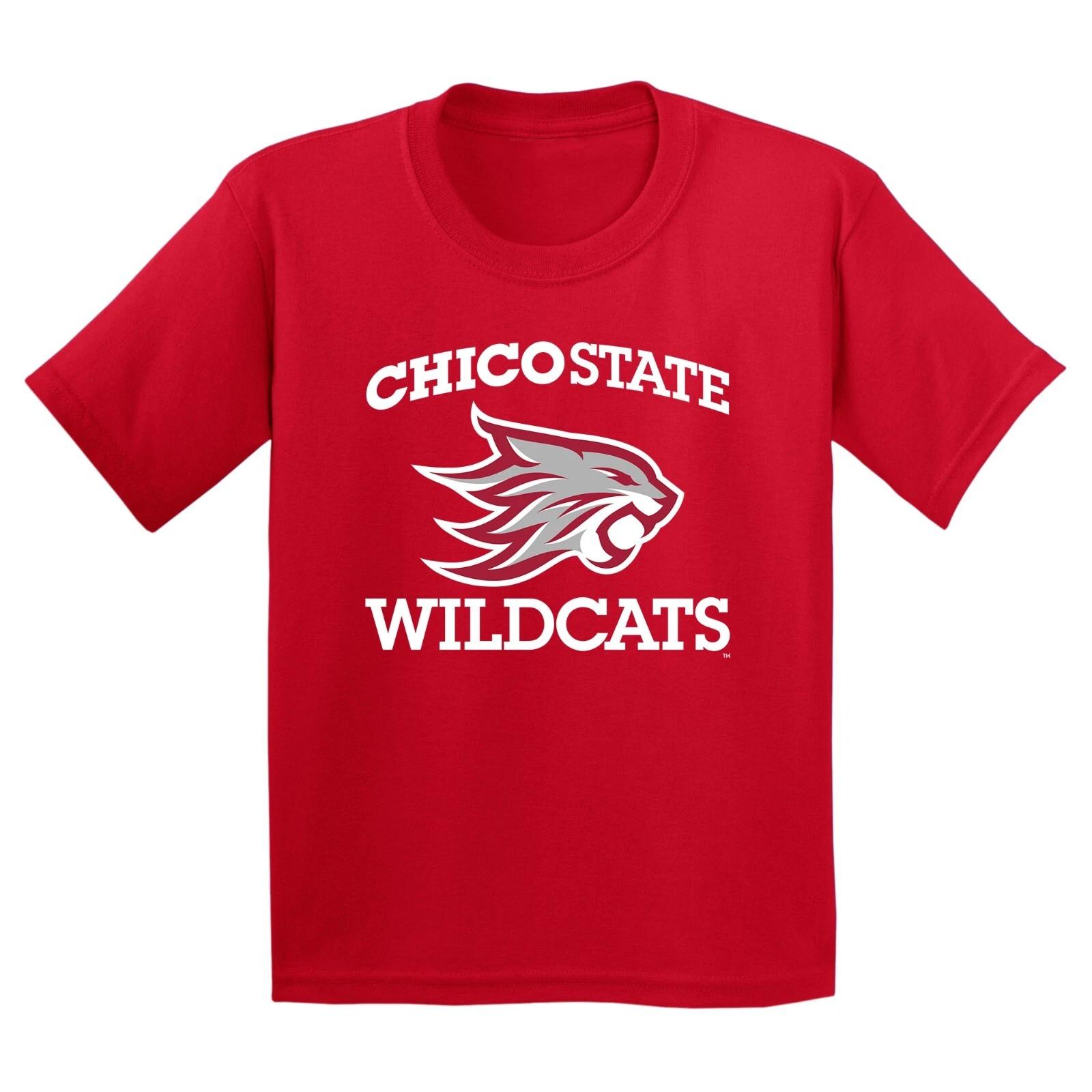 Chico State Wildcats Arch Logo Youth T-Shirt - Red M