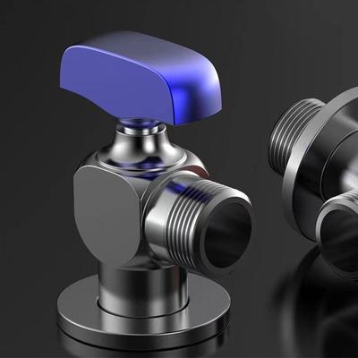High Quality Red Blue Water Control Valve Brass Thicken Ball Valve Cold and Hot Distinction Fully Open Corner Valve Kitchen