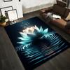 Leuchtender Lotusblumen-Teppich mit plätscherndem Wasser-Design für die Heimdekoration Geeignet für den Einsatz als rutschfeste Unterlage für Wohnzimmer, Schlafzimmer, Sofas