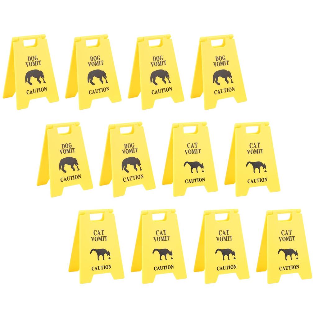 Cat Vomit Caution Sign Plastic Innovative Design Obvious Dogs Vomits Warning Sign for Indoor