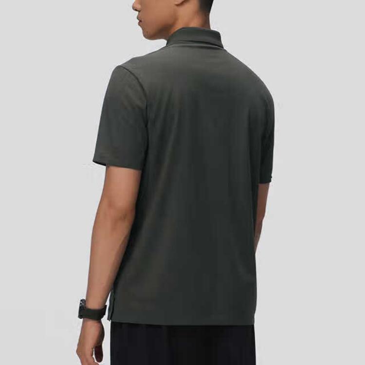 SAUCONY Letter Logo Urban Soft Short Sleeve Polo Shirt Men Polo Shirts Rock-Gray Military-Green SC2240075A-GE128