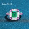 925 Sterling Silver 4-Carat Simulated Emerald Ring for Women – Elegant and Fashionable Design