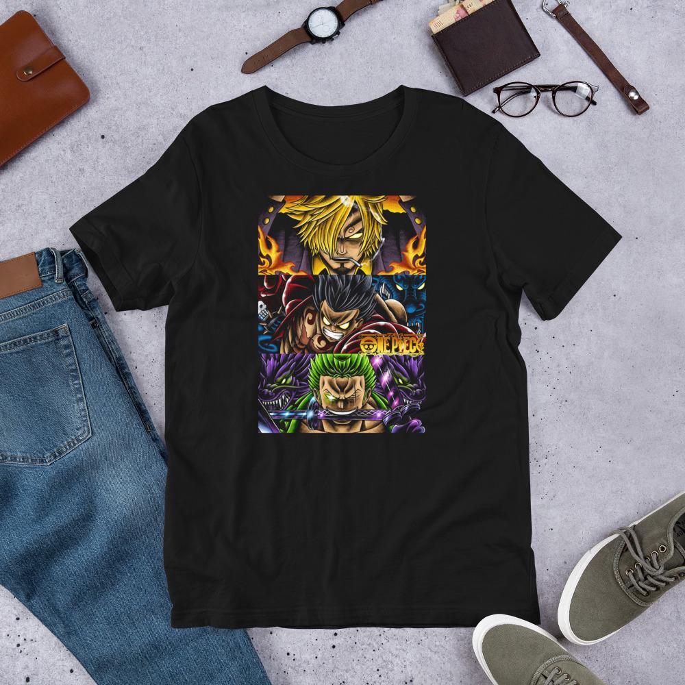 

2026 Summer ONE PIECE Retro Cosplay Tshirt Unisexs Oversize Casual Cotton Printed Shortsleeved Unisex Childrens Sports Shirt S