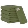 Towel Laboratory Face Set of JapanTechnology [Spongy Touch] #033 Towels, Green, 5, Soft, Medium-Weight, High-Volumn Absorbency, Durable, 100% Cotton,