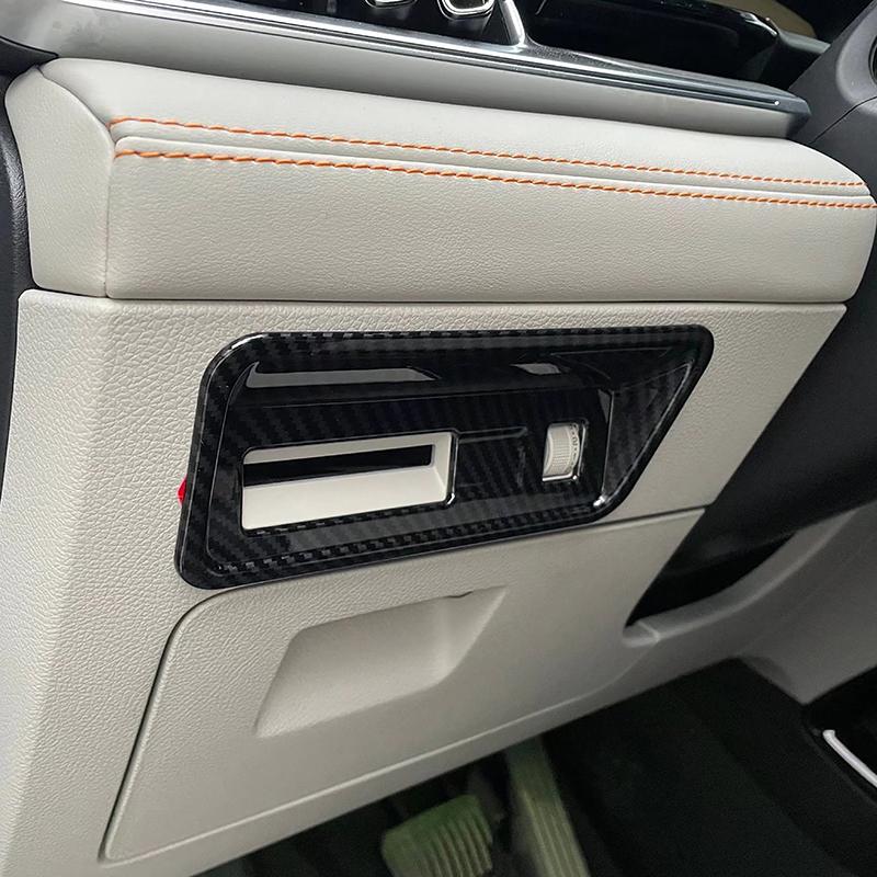 Styling Headlight Adjustment Switch Frame Decoration Cover Trim For BYD Song PLUS Carbon Fiber Color Interior Accessories