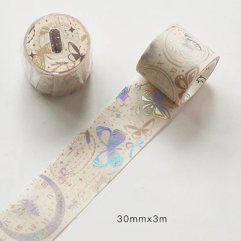 

5 стилей серии лазерной васи-ленты Wonderland Starry Sky, декоративная лента, наклейки для скрепления и наклеивания, канцелярские принадлежности