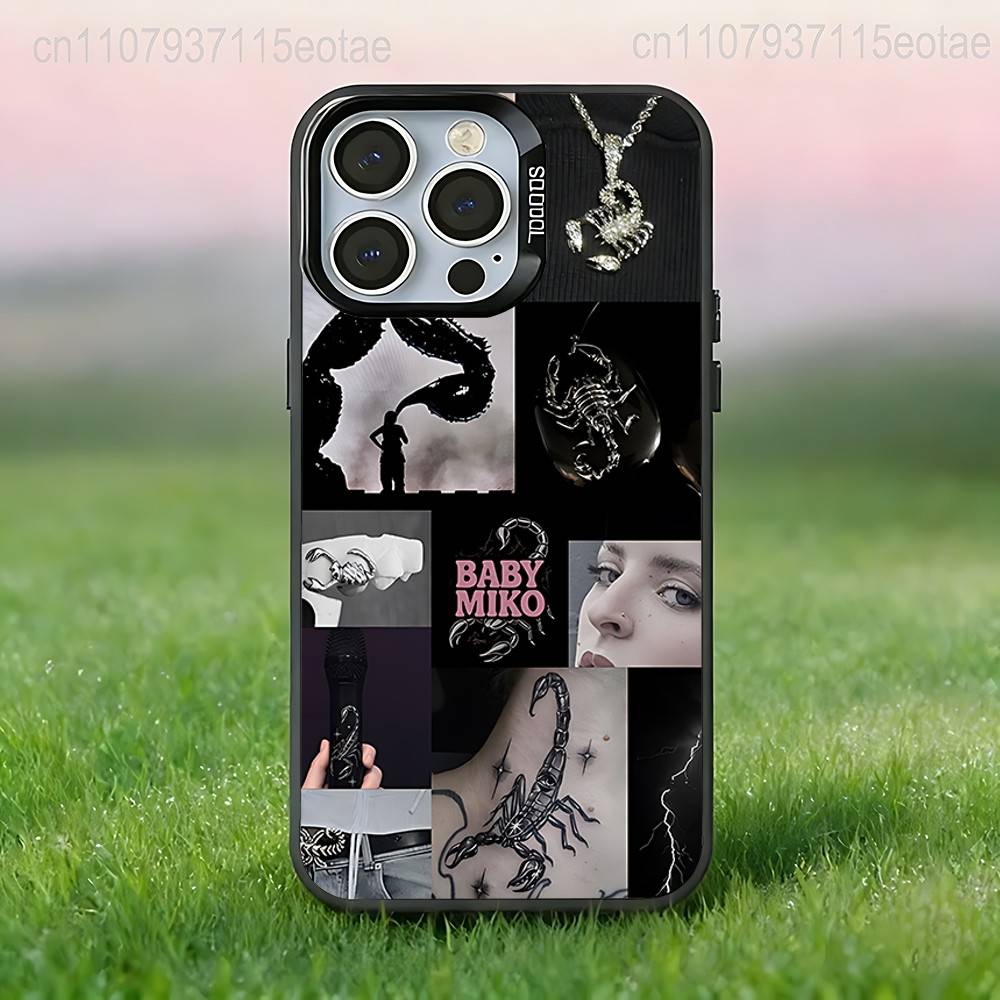 Y-Young Miko SINGER Phone Case For iPhone 17,16,15,14,13,12,11,Pro,XS,Max,Plus,Mini,SE4,E Black Matte Shockproof Cover