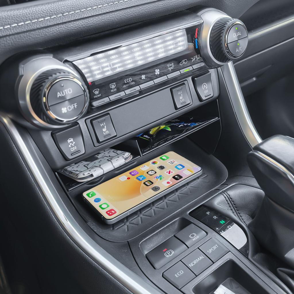 Organizer-Einsatz für die vordere Mittelkonsole mit Fächern für Toyota RAV4 2019-2025 und 2025-2025 RAV-4 Prime Einsatz Aufbewahrungsbox für Schalthebel