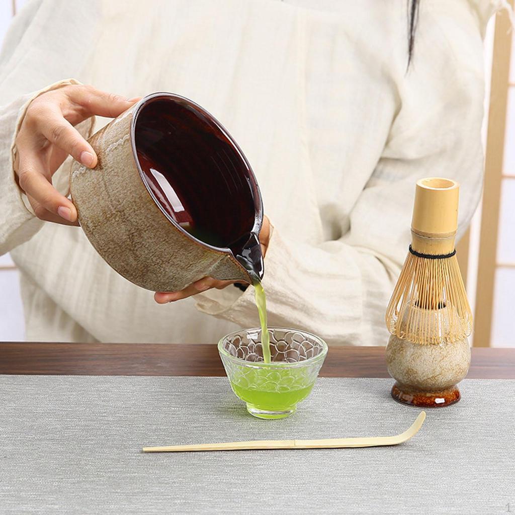 4 Items Matcha Utensils Collection with Spoon And Stand for Tea Lovers