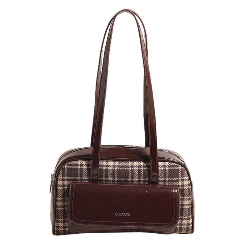 New Year's popular color retro plaid mini lipstick bag texture trend red envelope women's bag oblique span bag