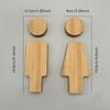 2PCS Wooden Bathroom Sign for Men's and Women's Restroom Doors Suitable for Home and Office, Bathroom Accessories